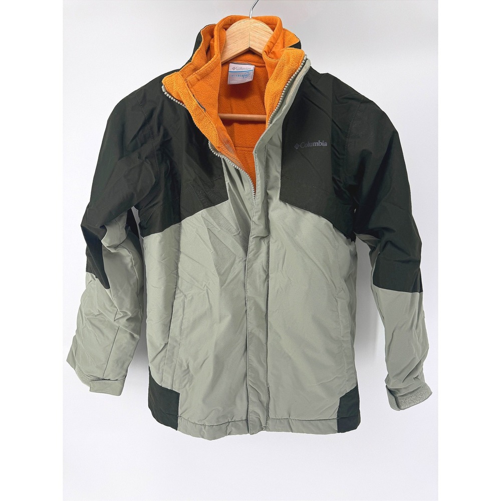 Columbia Interchange Jacket Kids M 10/12 olive green 3 in 1 Winter Coat
